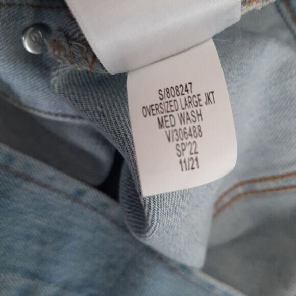 BANANA REPUBLIC Oversized Boxy Classic Button Down Jean Jacket Blue Sz XS - Picture 14 of 15